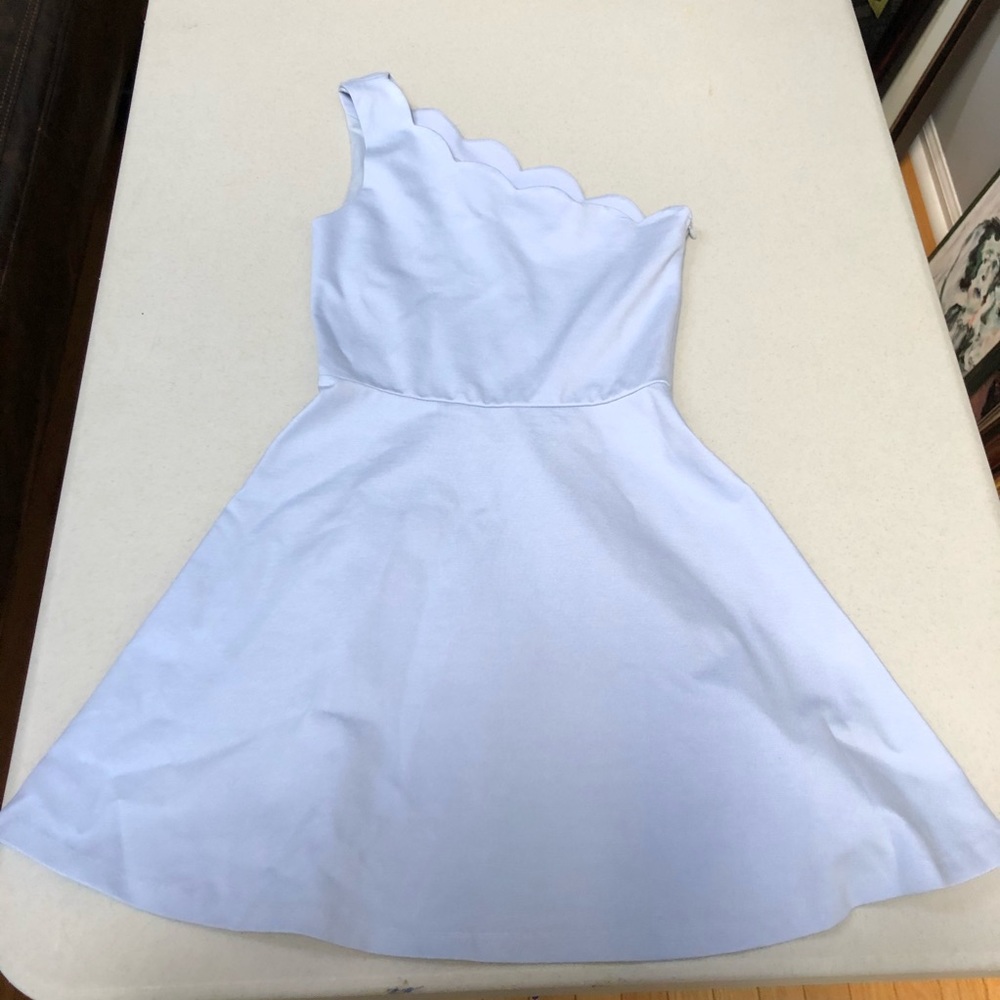 Aqua light blue scalloped dress